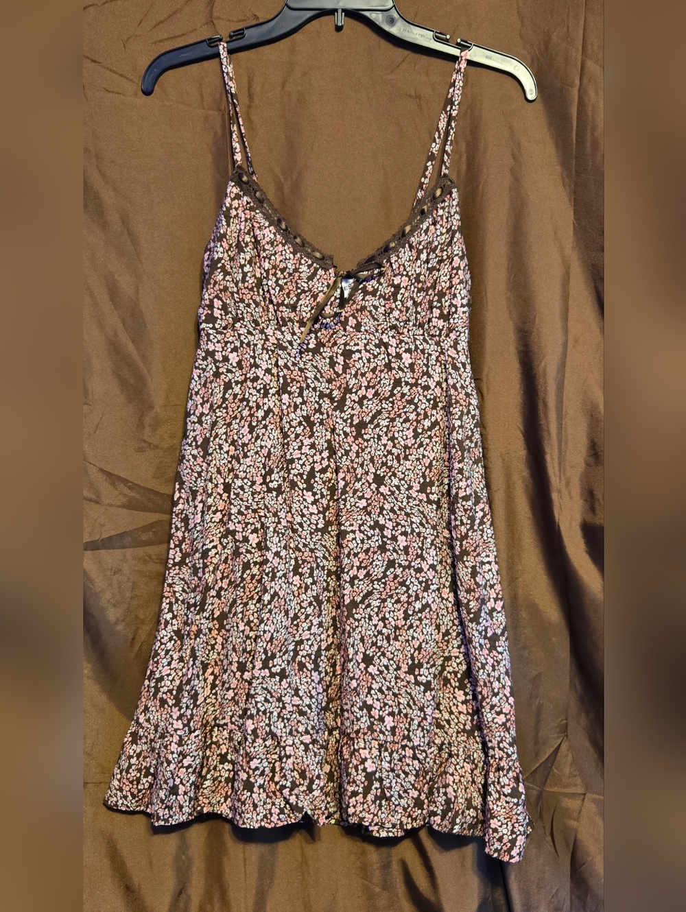 No Boundaries Floral Mini Dress NWT Size Small Smocked Back Ruffle Hem Summer